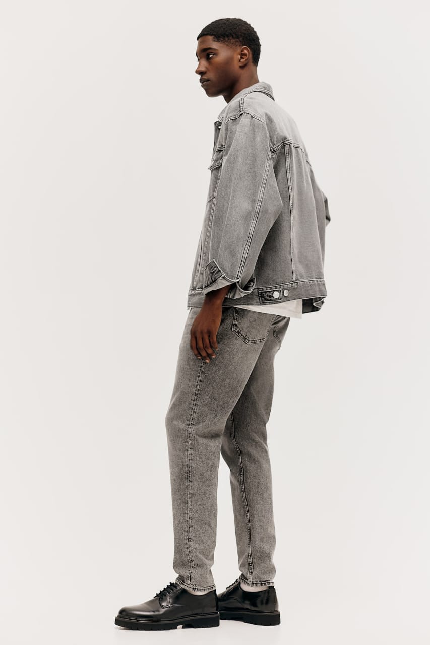 ORIGINAL Grey Regular Tapered Jeans Stretchable Jeans DLS08