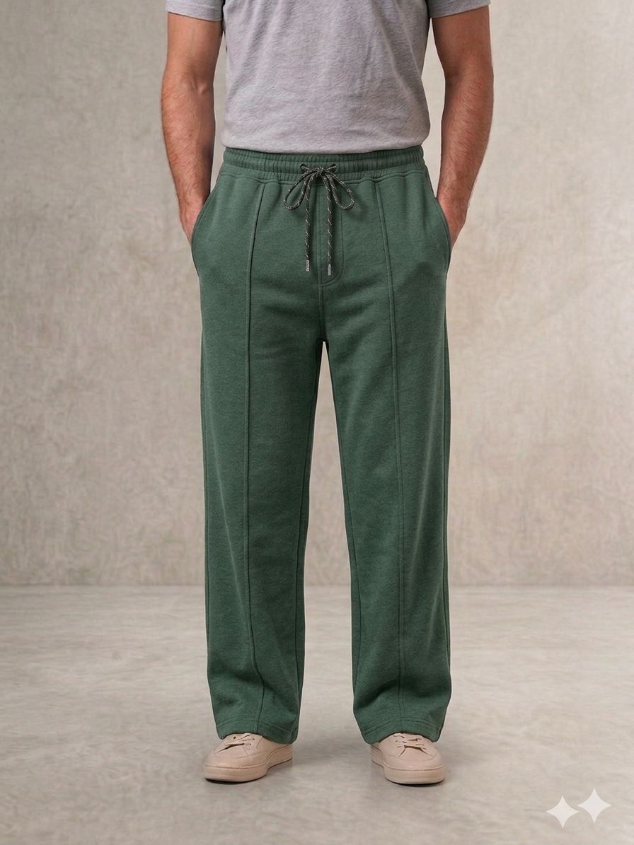 Men’s Premium Relaxed-Fit Baggy mid Green trouser