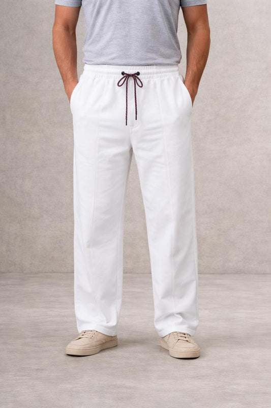Men’s Premium Relaxed-Fit Baggy white trouser
